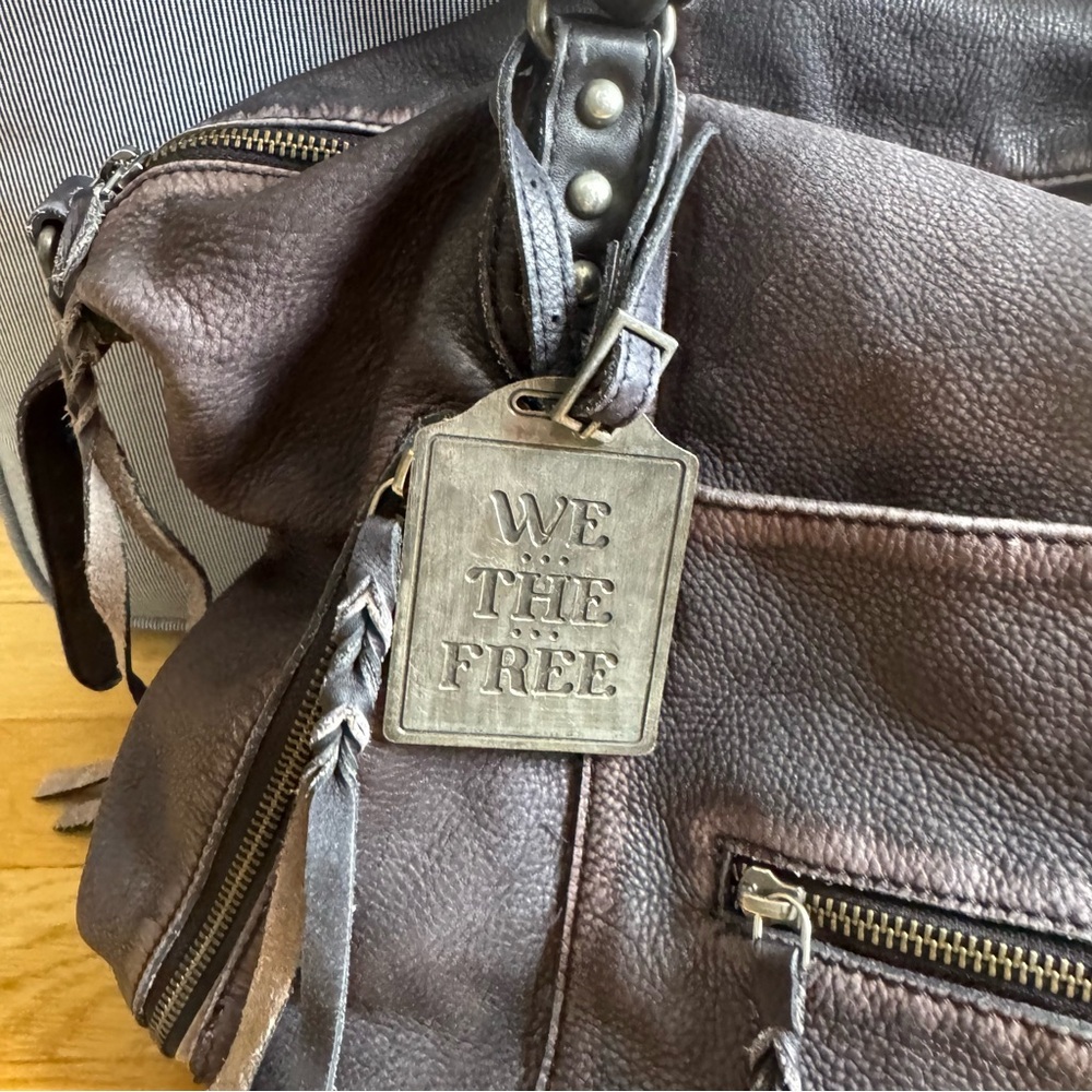 Free People Gray Leather Emerson Tote - Picture 3 of 8